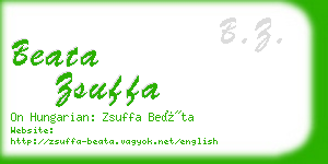 beata zsuffa business card